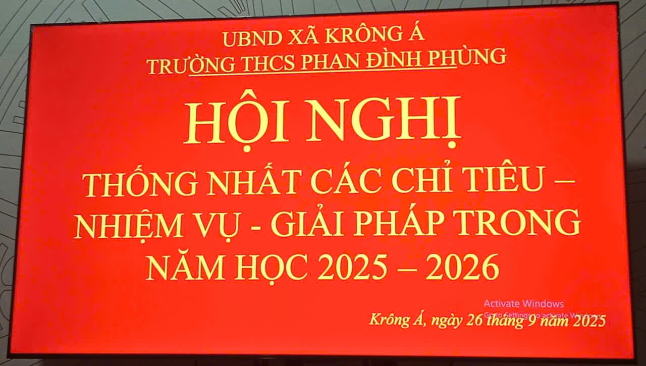 HỘI NGHỊ THỐNG NHẤT CÁC CHỈ TIÊU – NHIỆM VỤ – GIẢI PHÁP TRONG NĂM HỌC 2025-2026