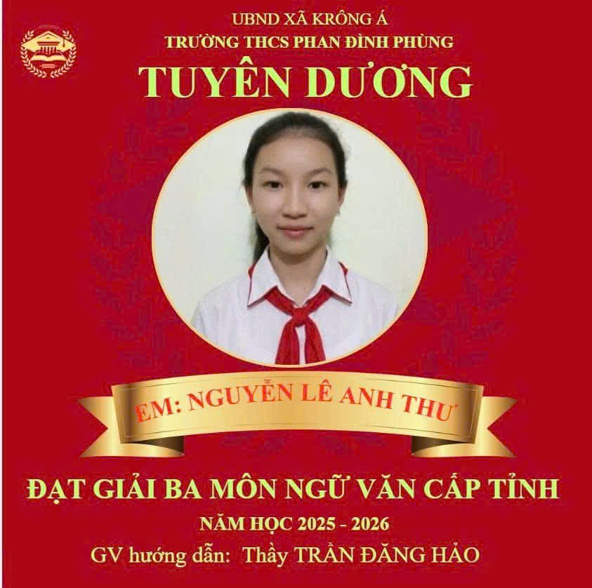 🎊CHÚC MỪNG THÀNH TÍCH HSG CẤP TỈNH NĂM HỌC 2025 – 2026